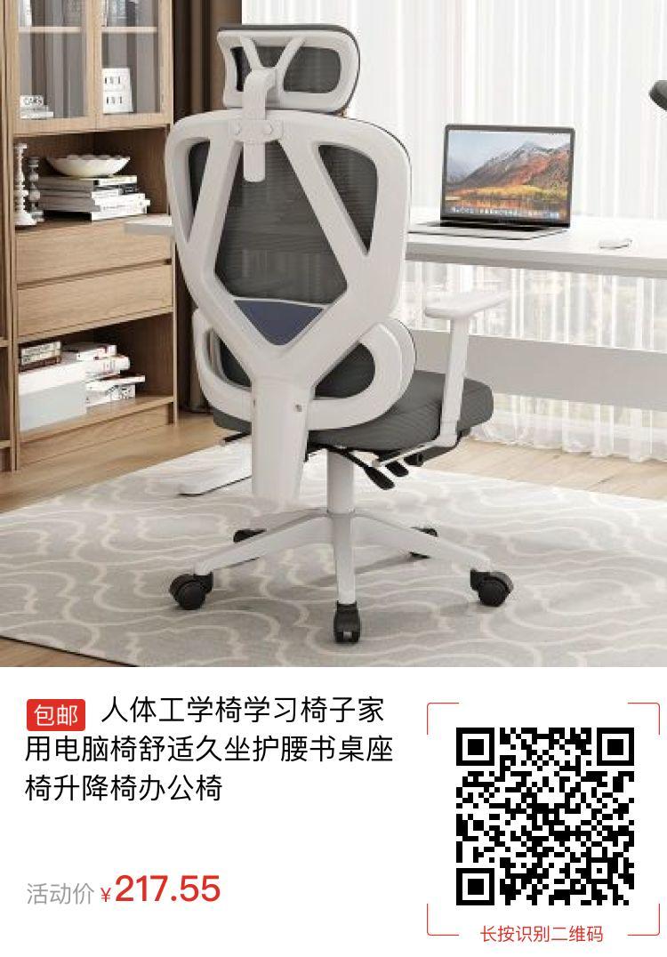 人体工学椅学习椅子家用电脑椅舒适久坐护腰书桌座椅升降椅办公椅